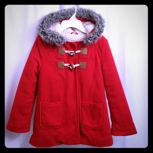 Old navy fleece red girls coat
